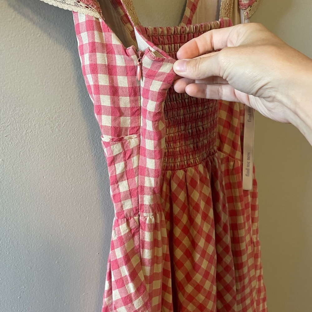 Find Me Now Red and Cream Gingham Midi Dress - Picture 7 of 8